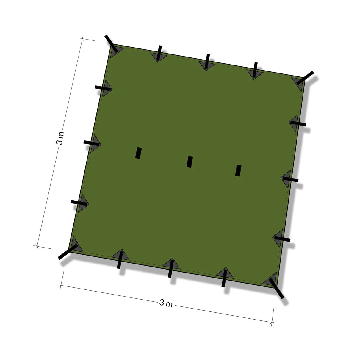 DD Tarp 3x3 - Olive Green 2 DD Tarp 3x3 - Olive Green - Image 2