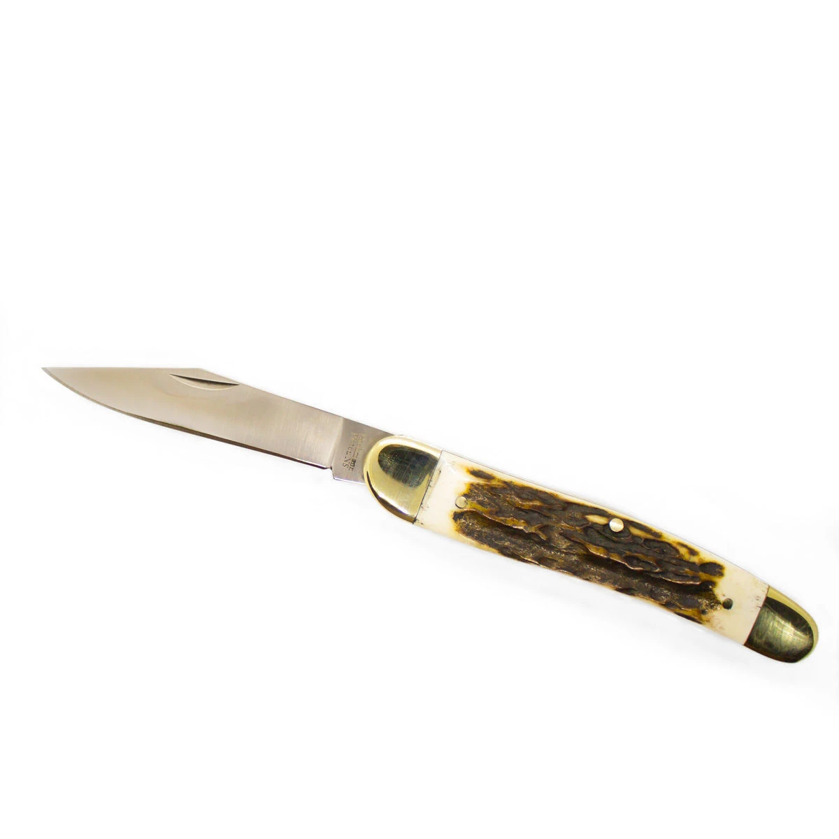 Grohmann Slimline Folding Pocket Knife - Natural Staghorn Handle 1 Grohmann Slimline Folding Pocket Knife - Natural Staghorn Handle