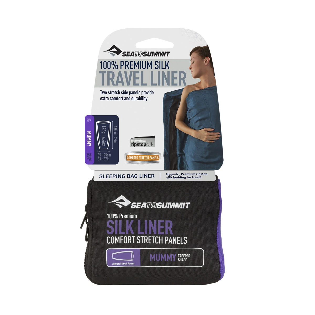 Sea To Summit Silk Stretch Liner - Mummy 2 Sea To Summit Silk Stretch Liner - Mummy - Image 2